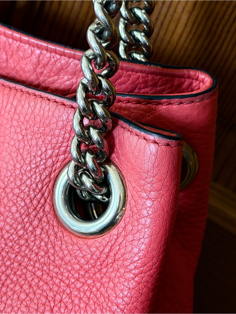 Gucci Soho Pink Leather Chain Shoulder Bag - Picture 5 of 12
